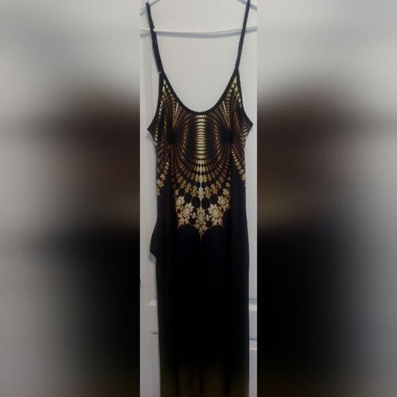 Like-New Ombre Geometric Patterned Maxi Dress - Size S” with pockets - Picture 4 of 15